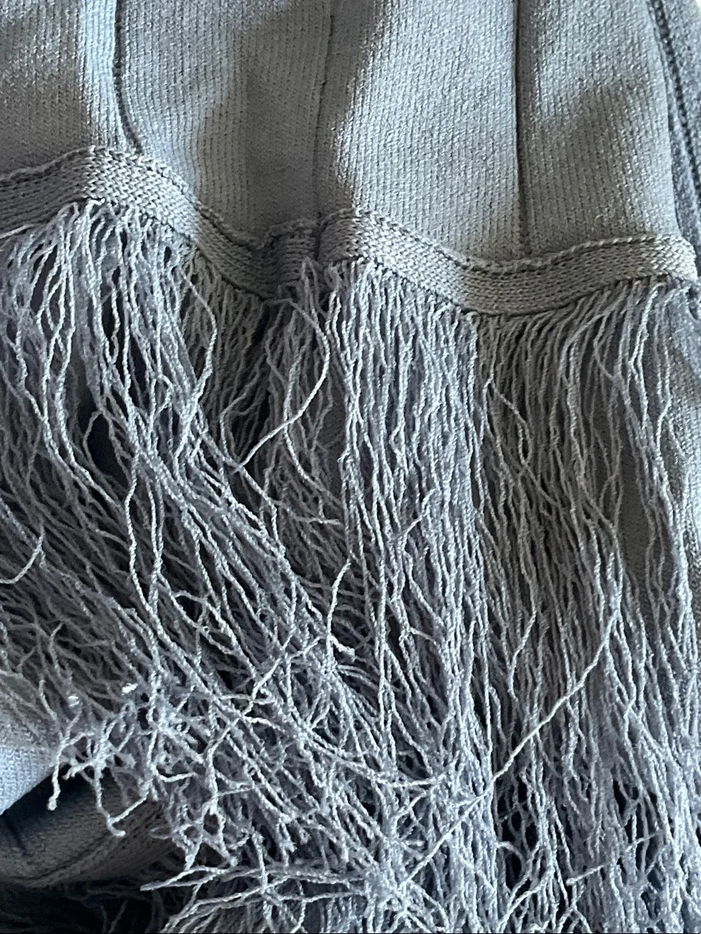 Piper Fringe Long Sleeve Sweater Dress - Light Blue - Picture 6 of 8